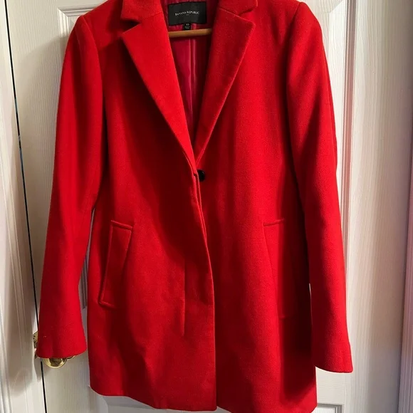 Luxurious soft Banana Republic coat red xs - Picture 3 of 5